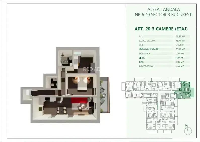 Apartament 3 camere Decomandat 500 m Metrou Mihai Bravu Comision 0 - 16