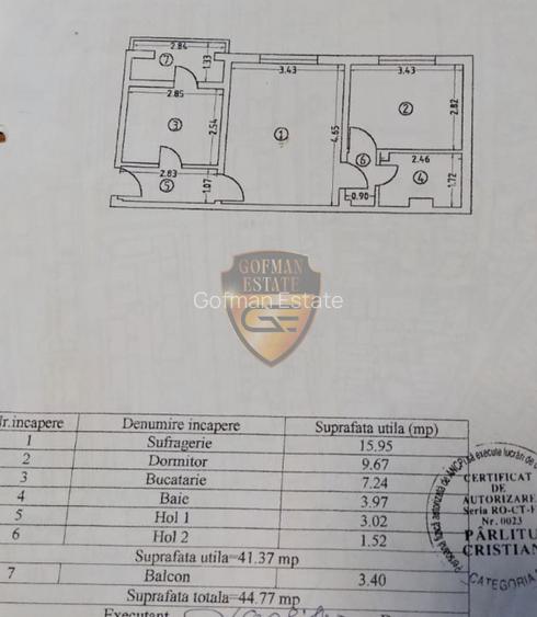 2 camere, Inel 1 / Eden, 45 mp, mobilat și utilat, etaj 4/4, centrala gaz, A/C - 11