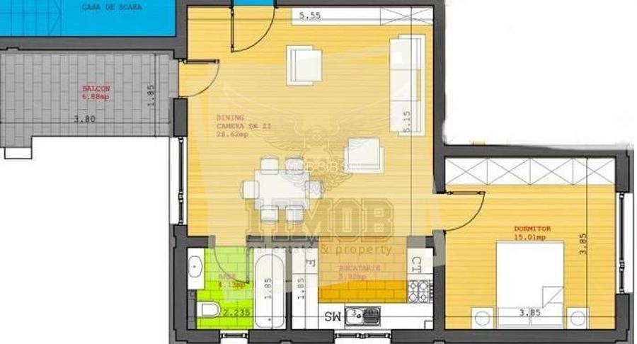 Apartament mobilat cu 2 camere balcon si parcare in Selimbar - 9