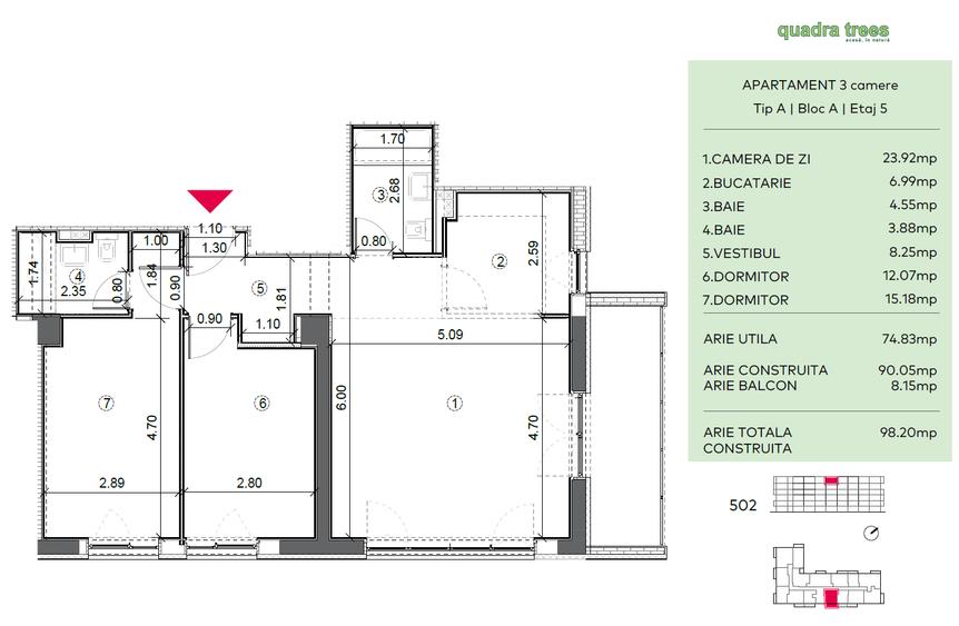 Apartament 3 camere spațios, etaj 5, zona Drumul Taberei / DIRECT DEZVOLTATOR - 2