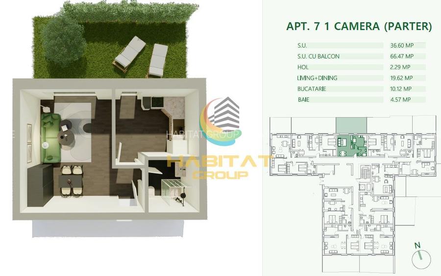 Garsoniera Mihai Bravu cu curte de 30 mp investitie - 5