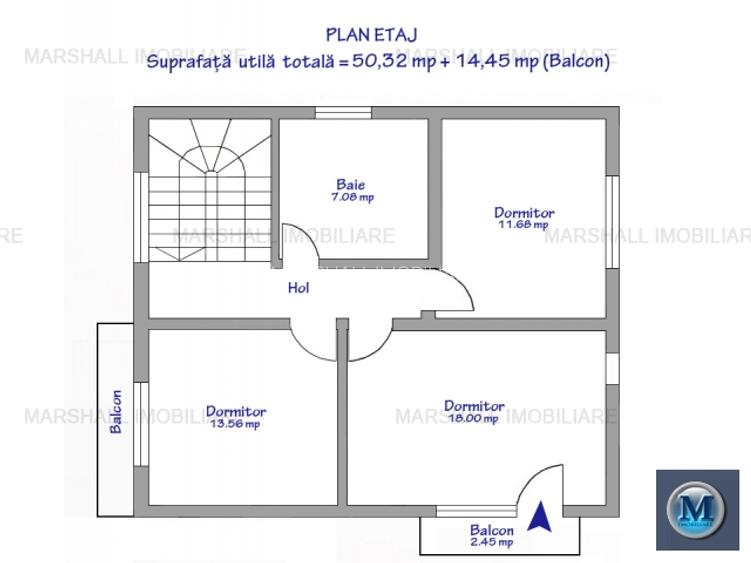 Vila cu 4 camere de vanzare in Paulesti, 100.00 mp #16397 - 8