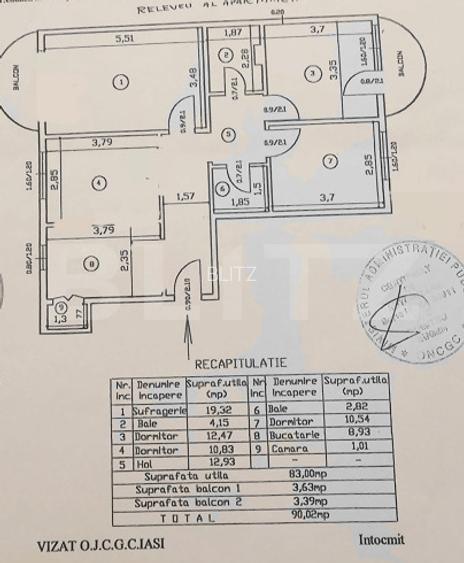 Apartament 4 camere, 90 mp, zona Rond Pacurari  - 9