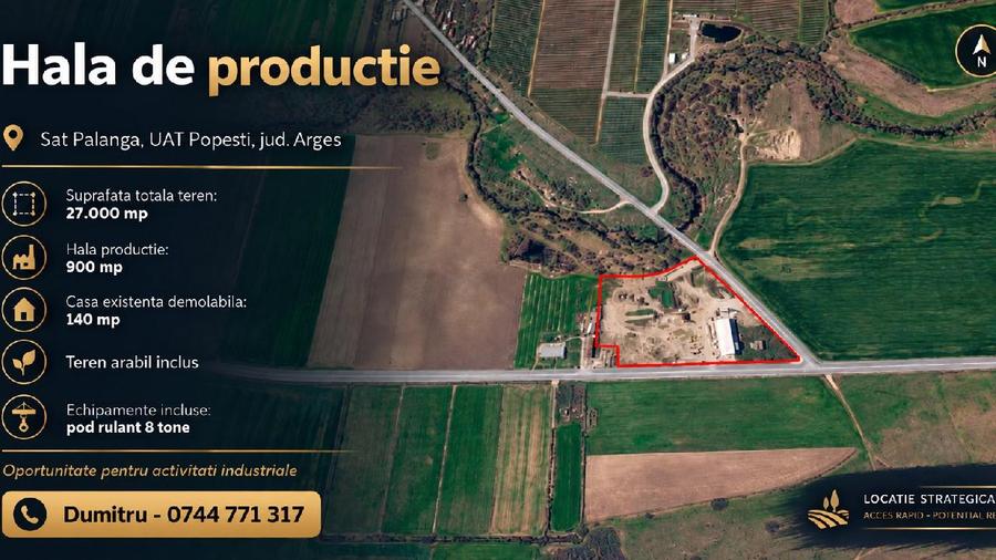 Popesti - Arges, Hala de productie cu teren 2.7 ha