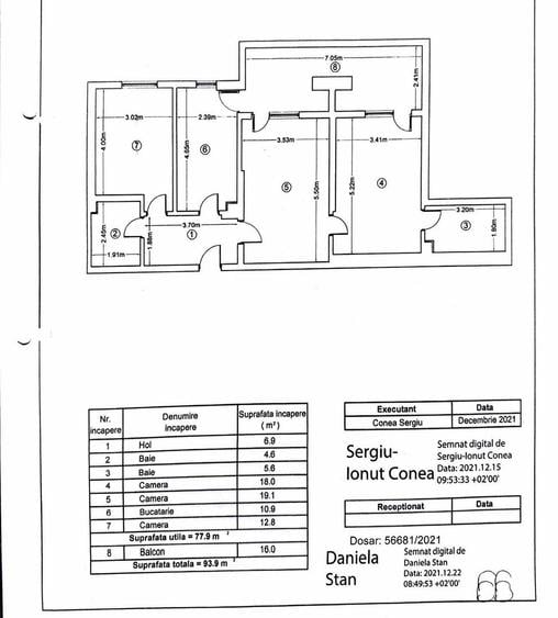 Ap 3 camere 94 mp - terasa 16 mp -loc parcare- bloc nou 2021