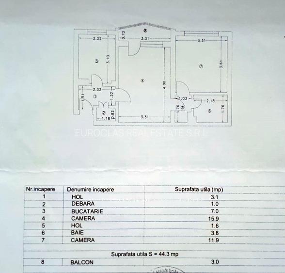 Apartament 2 camere - zona Dacia - 79.000 euro (Cod E11+E12) - 12