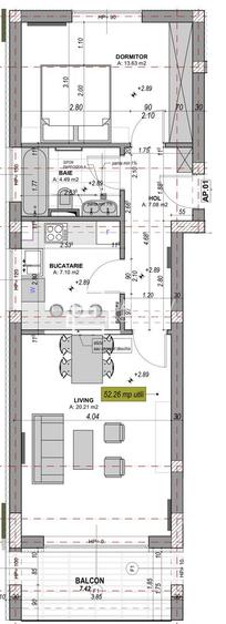Apartament 2 camere la cheie,intabulat, logie 7,42 mp | DaVinci Homes - 1