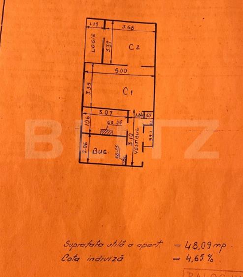 Apartament 2 camere, 48 mp, zona Podu Ros