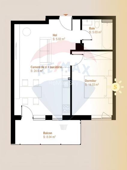 De vanzare apartament cu 2 camere în complexul URBANO Panoramic – Zona - 19