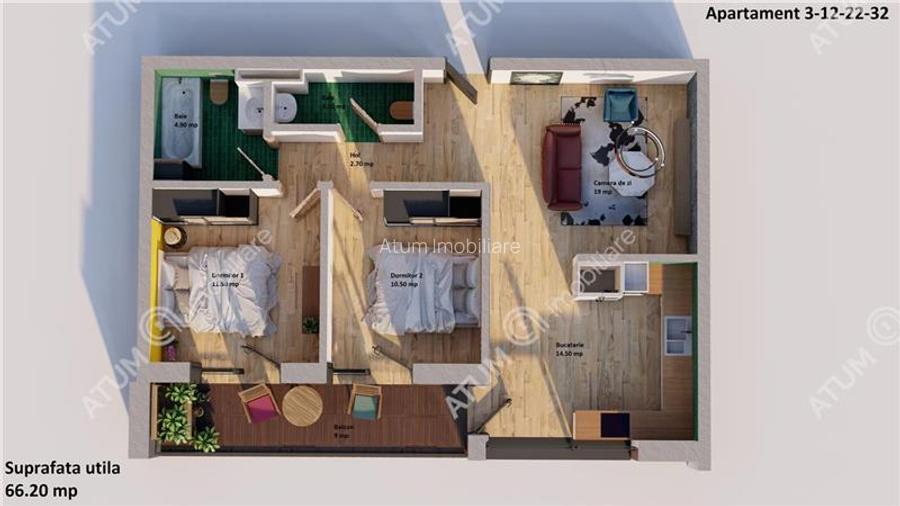 Apartament 3 camere la cheie cu balcon boxa si parcare subterana - 8