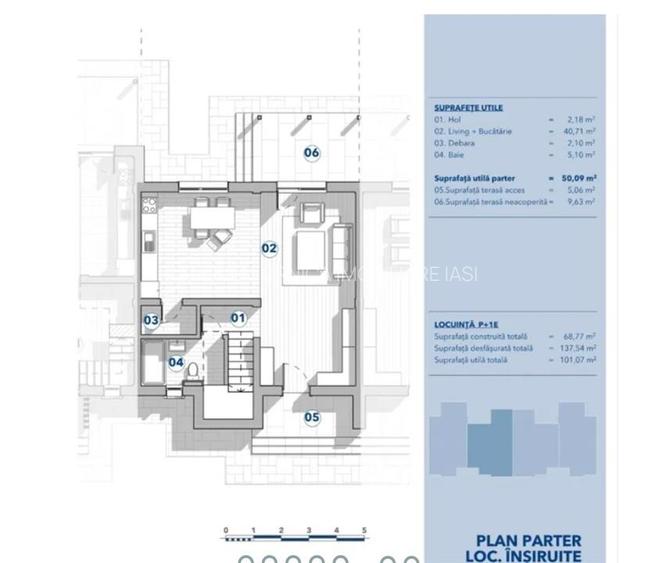 Valea Lupului, case insiruite P+Et. su=101mp. teren 160mp. (250mp) - 11