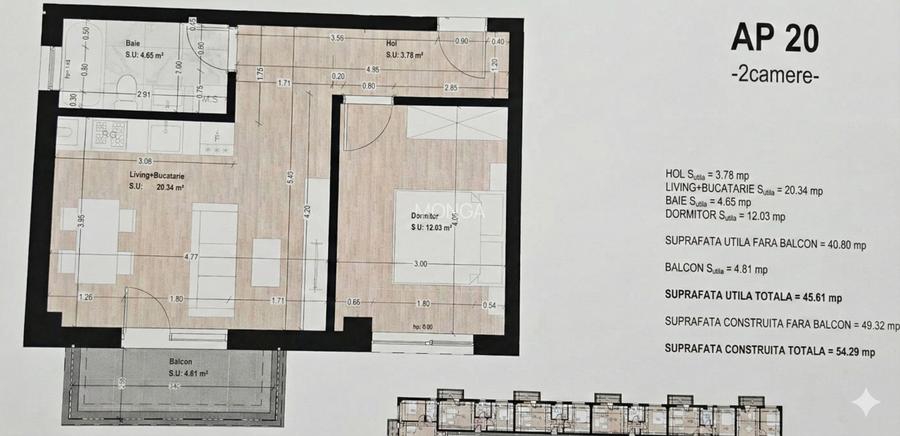 Apartament 2 camere 46mp | 0 comision | Otopeni Avram Iancu | Parcare - 6