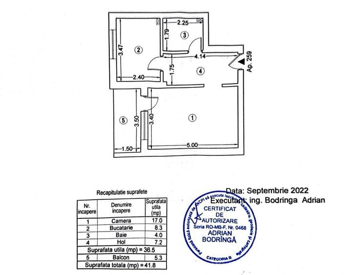 Garsoniera decomandata 42 Mp -Regie Residence-Grozavesti