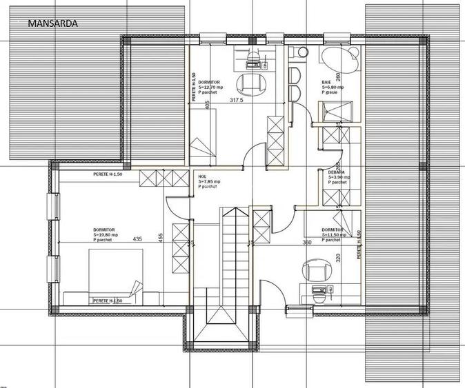 Vorovesti VILA individuala D+P+M 160mp (la gri) teren 650mp - 7