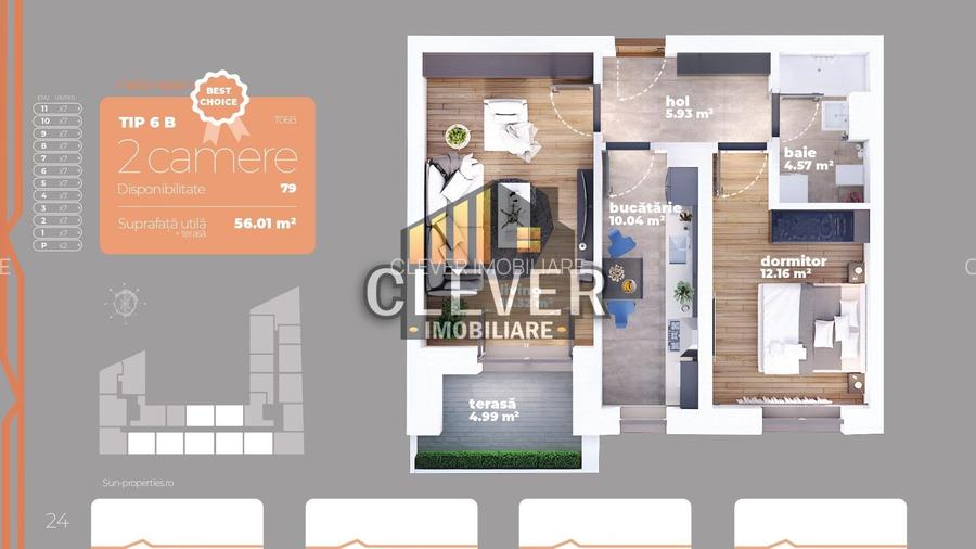 Finalizat Apartament 2 camere decomandat Liviu Rebreanu Auchan - Comision 0%
