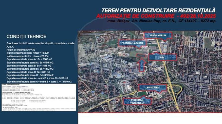 Teren dezvoltare rezidențială 8,272mp Brasov/AUTORIZATIE DE CONSTRUIRE - 2