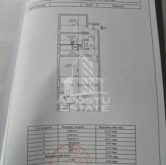 Apartament 3 camere | Etaj 2/4 | 48 mp | Renovat