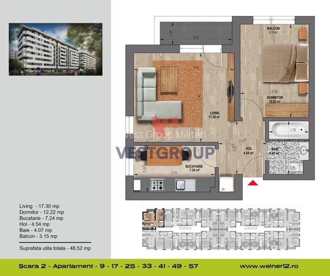 Apartament 2 Camere Weiner Residence Militari Direct Dezvoltator - 15