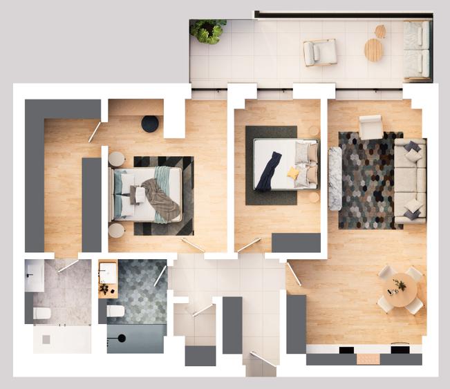 SOLID SKYLINE MAMAIA REX- 3CAMERE VEDERE FRONTALA MARE - SMART HOME
