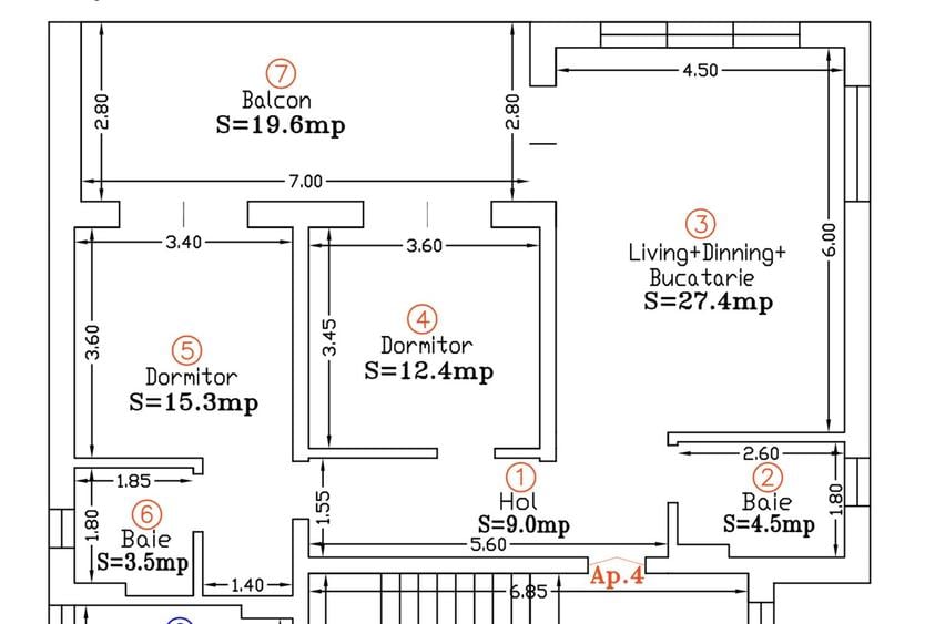 Apartament 3 camere 2 bai | terasa 20 mp | Drumul Boilor | Mosnita