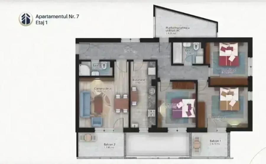 Luminozitate, terasă de 14 mp și 4 camere în Ștefan cel Mare