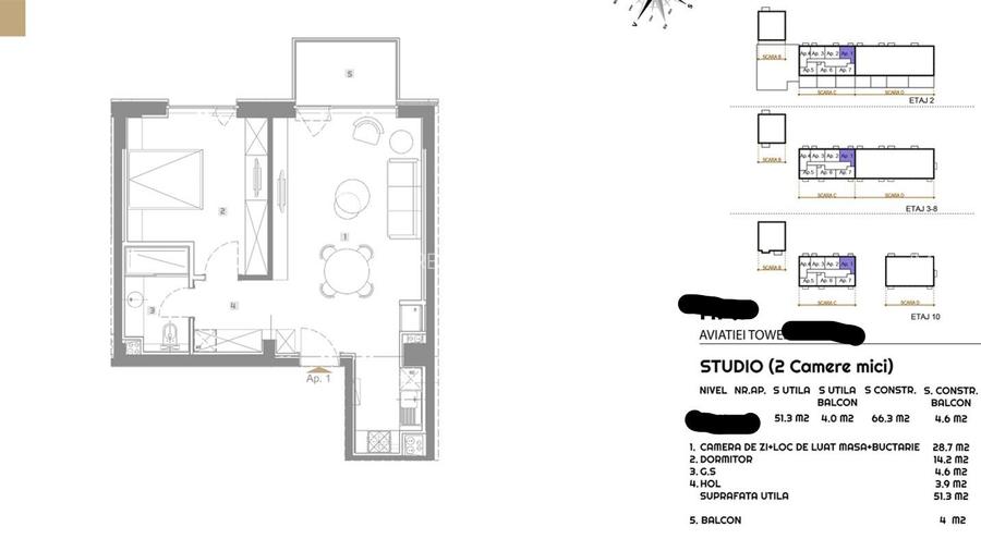 2 CAMERE || AVIATIEI TOWER|| - 1