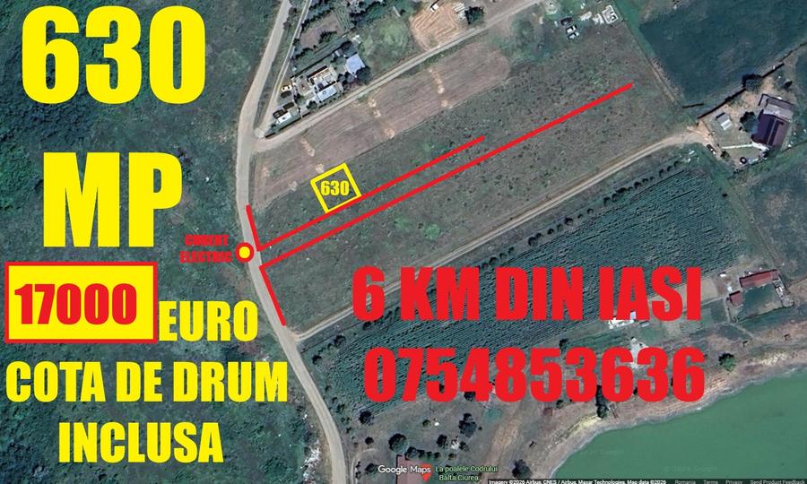 BUCIUM-6 KM DIN IASI , lac natural aproape , 632 mp =16000 euro ,ZONA DEOSEBITA