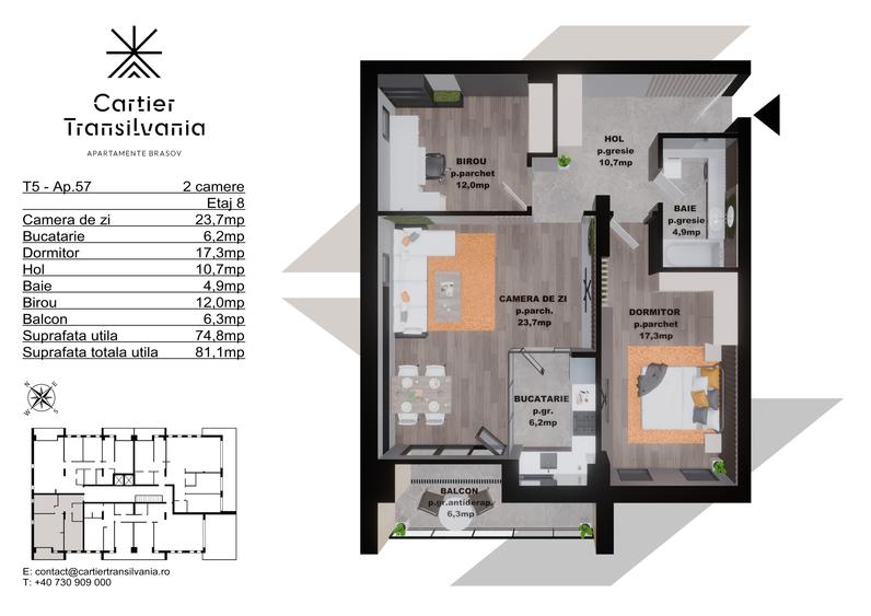 TRANSILVANIA RESIDENCE- CARTIER TRANSILVANIA, APARTAMENT 2 CAMERE