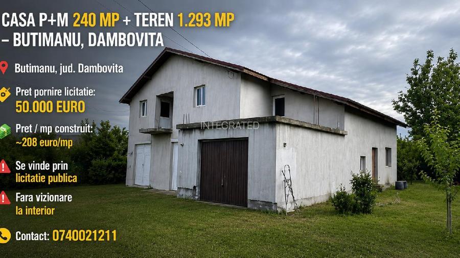 Casa P+M 240 m² + Teren 1293 m² ~ BUTIMANU ~ DAMBOVITA