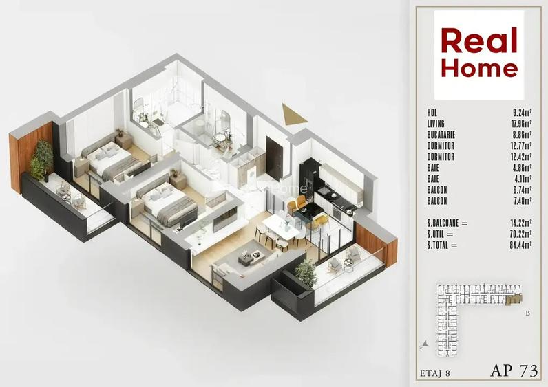 3 Camere Premium Izolatie Fonica Th. Pallady STB 8 Minute Predare 2025 - 5