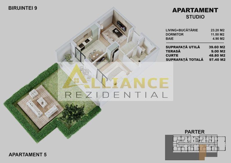 APARTAMENTE NOI CU CURTE PROPRIE | STR. BIRUINTEI I METROU