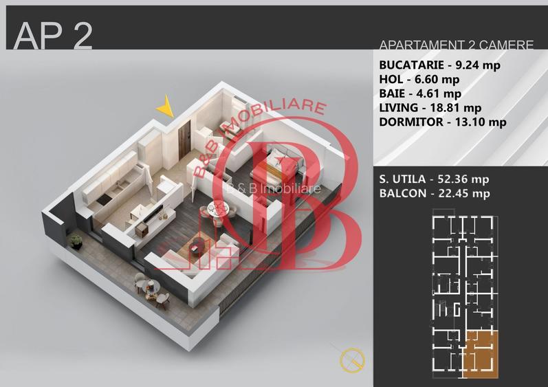 Apartament 2 camere bloc boutique Theodor Pallady - 2