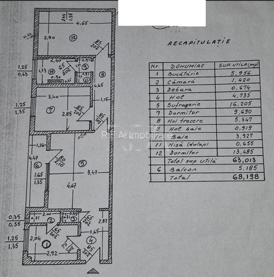 3 camere Titan, centrala, inst. schimb., an 1969, metrou, 68 mp - 9