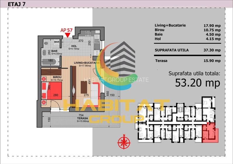 Apartament 2 Camere Decomandat Sector 4 Grand Arena 53.2 Mp - 1