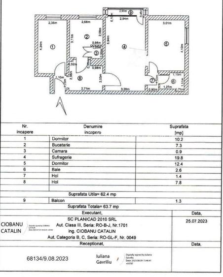 Vanzare apartament cu 3 camere, zona Micro 19 (Neacsu), sup 64 mp - 8