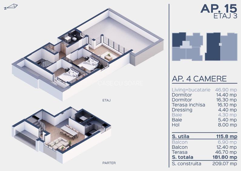 Prelungirea Ghencea-Penthouse cu terasa cat o vacanta in fiecare zi-Comision0% - 8