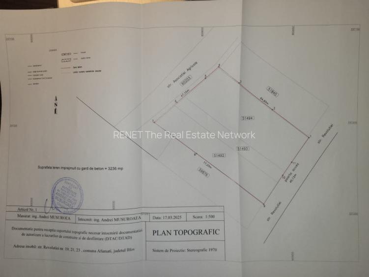 Teren intravilan de 3.300 mp de vânzare în Afumați, Ilfov, str. Revolutiei 19-23 - 2
