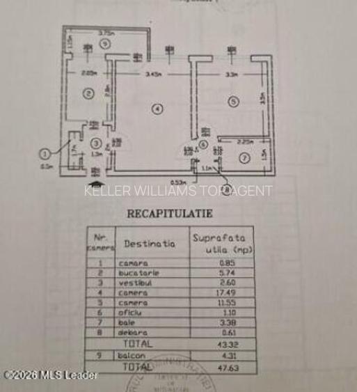 2 camere langa Parcul IOR | Etaj 1 | Potential de transformare - 16