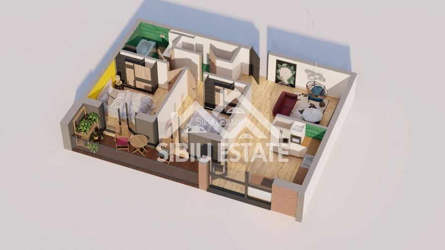 Apartament Sibiu central 3 camere, 2bai, lift garaj NOU - 7