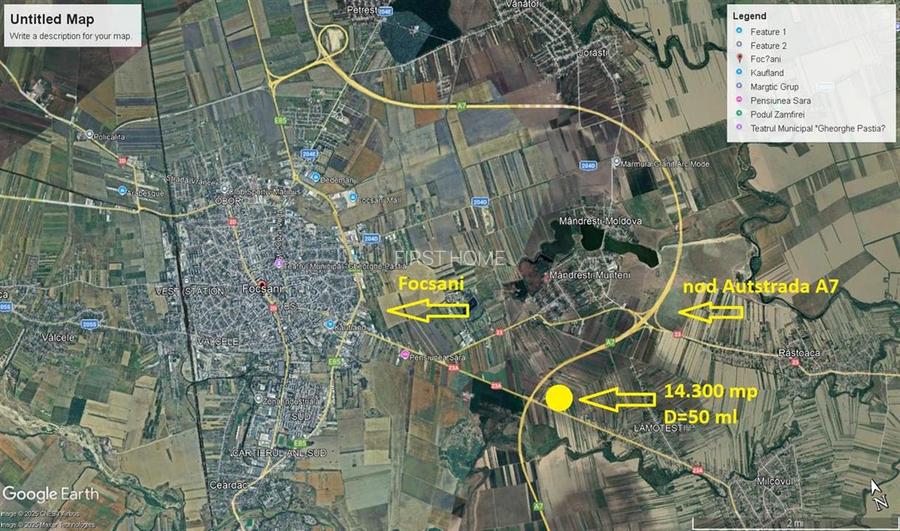 Teren 14.300 mp, D=50 ml, langa nod autrostrada A7 - 8