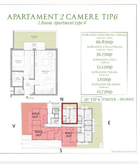APARTAMENTE 2 CAMERE LANGA PADUREA BANEASA CU TERASA SI GRADINA - 8