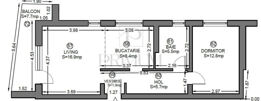 Dumbravita - 2 Camere - Decomandat - Etaj 2 - 2 Locuri de parcare - 10