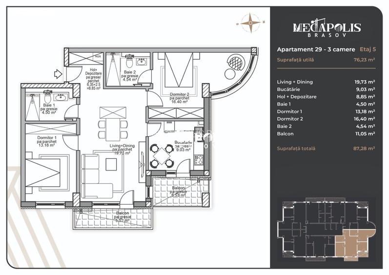 Apartament 3 camere | Coresi | Platǎ Tranșe | Credit - 4