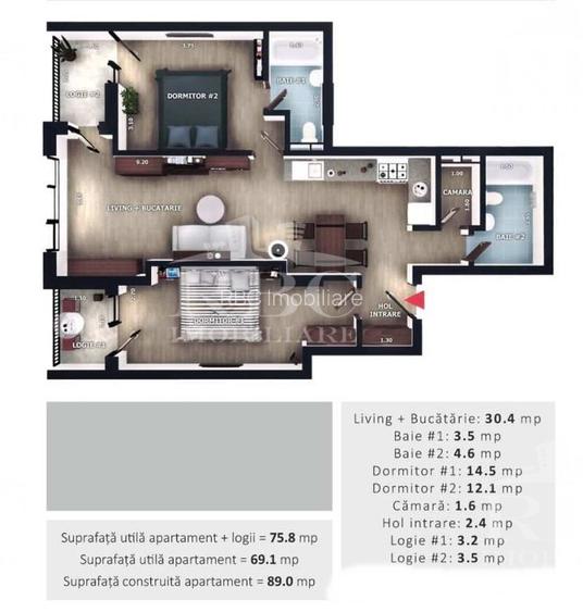 Apartamente cu 3 camere bloc nou in Floresti zona Vivo - 15