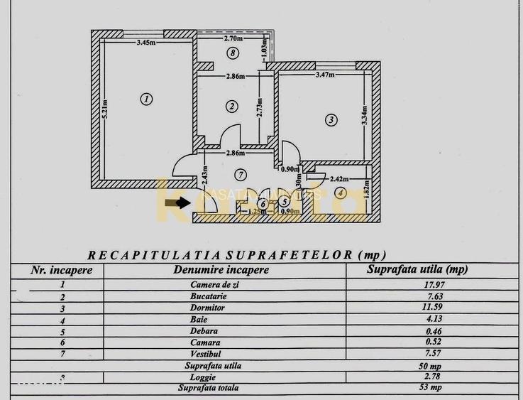 Apartament 2 camere |  Aviatiei | etaj 1 - 1
