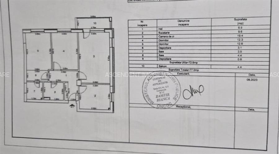 3 camere, etaj1, decomandat, terasa, parcare, Casa Nobel, aria Coresi, Tractorul - 20
