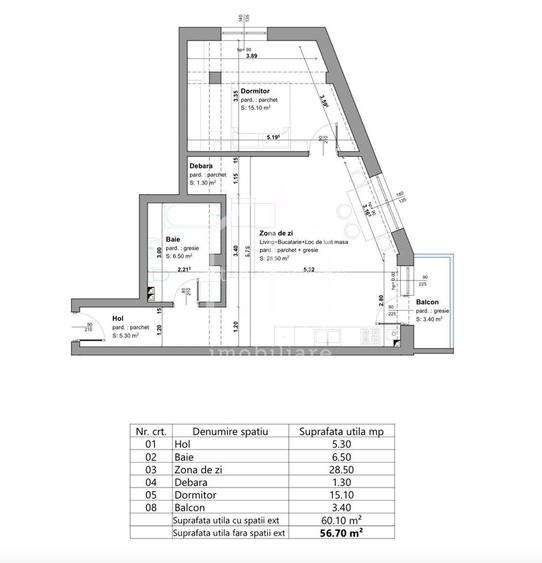 Apartament nou cu 2 camere, 56mp utili, etaj 1/3, parcare, Selimbar - 1