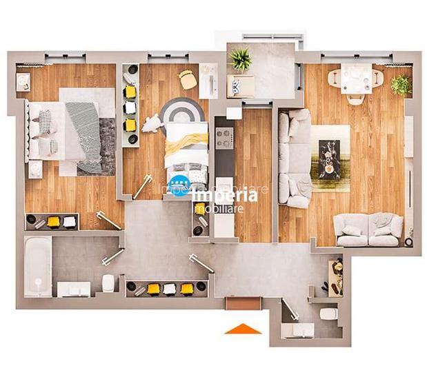 Proiect Deosebit, Apartament 3 camere D, 2 bai, zona Dacia- Pacurari - 10