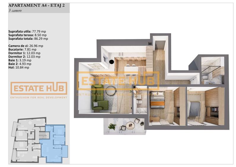 Apartamente premium 3 camere | Standarde NZEB | Zona centrala - 5