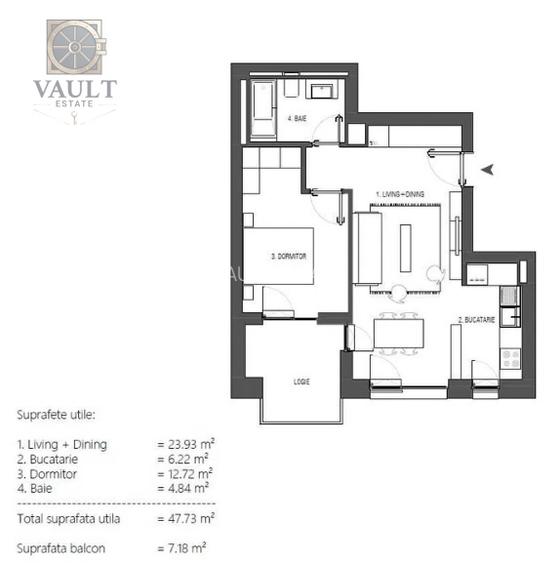 Apartament 2 camere - LOC DE PARCARE INCLUS - COMPLEX AVALON  - 8